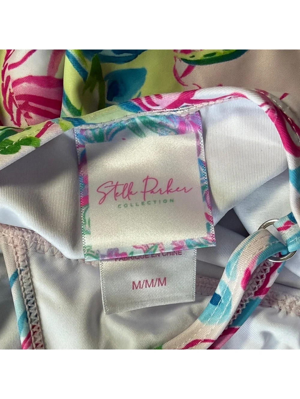 STELLA PARKER tummy control Standard Tiered Maillot One Piece Swimsuit $108 NWT